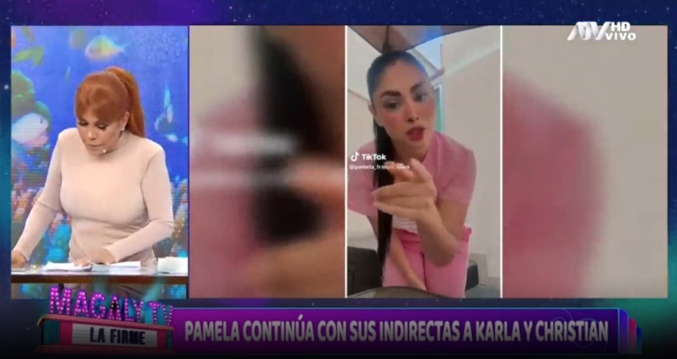 Pamela Franco y la fuerte indirecta ¿para Karla Tarazona?: “Tranquila que ese mujeriego nadie te lo va a quitar".(Captura: Magaly TV La Firme)