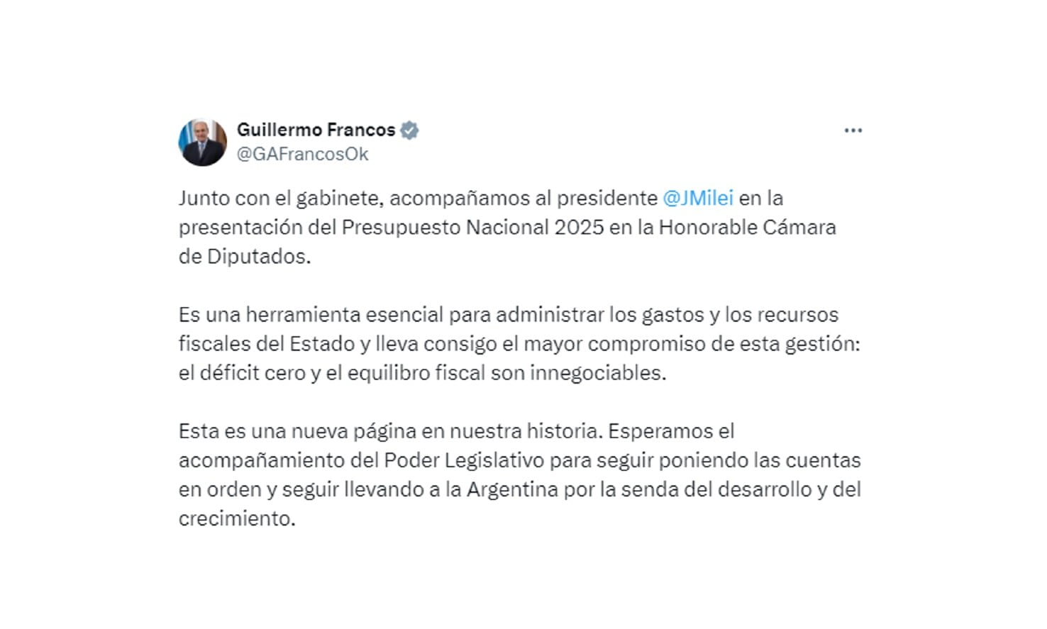 Reacciones discurso Javier Milei Presupuesto 2025