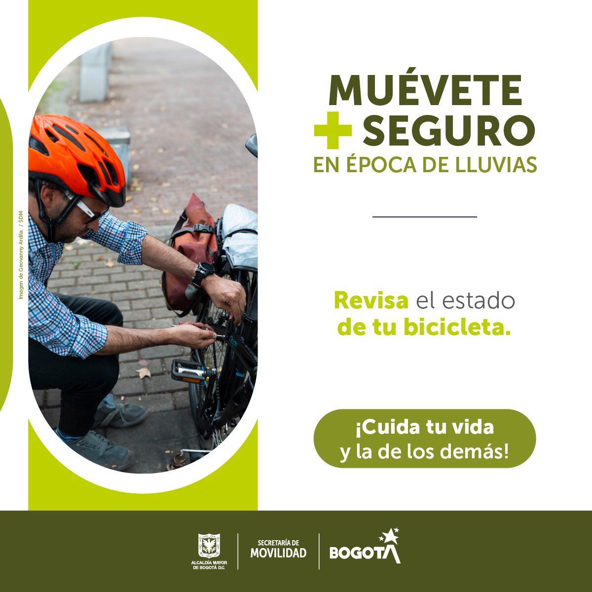 El piso húmedo puede afectar la capacidad de frenado en las bicicletas - crédito @SectorMovilidad/X