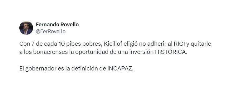 Fernando Rovello contra Axel Kicillof