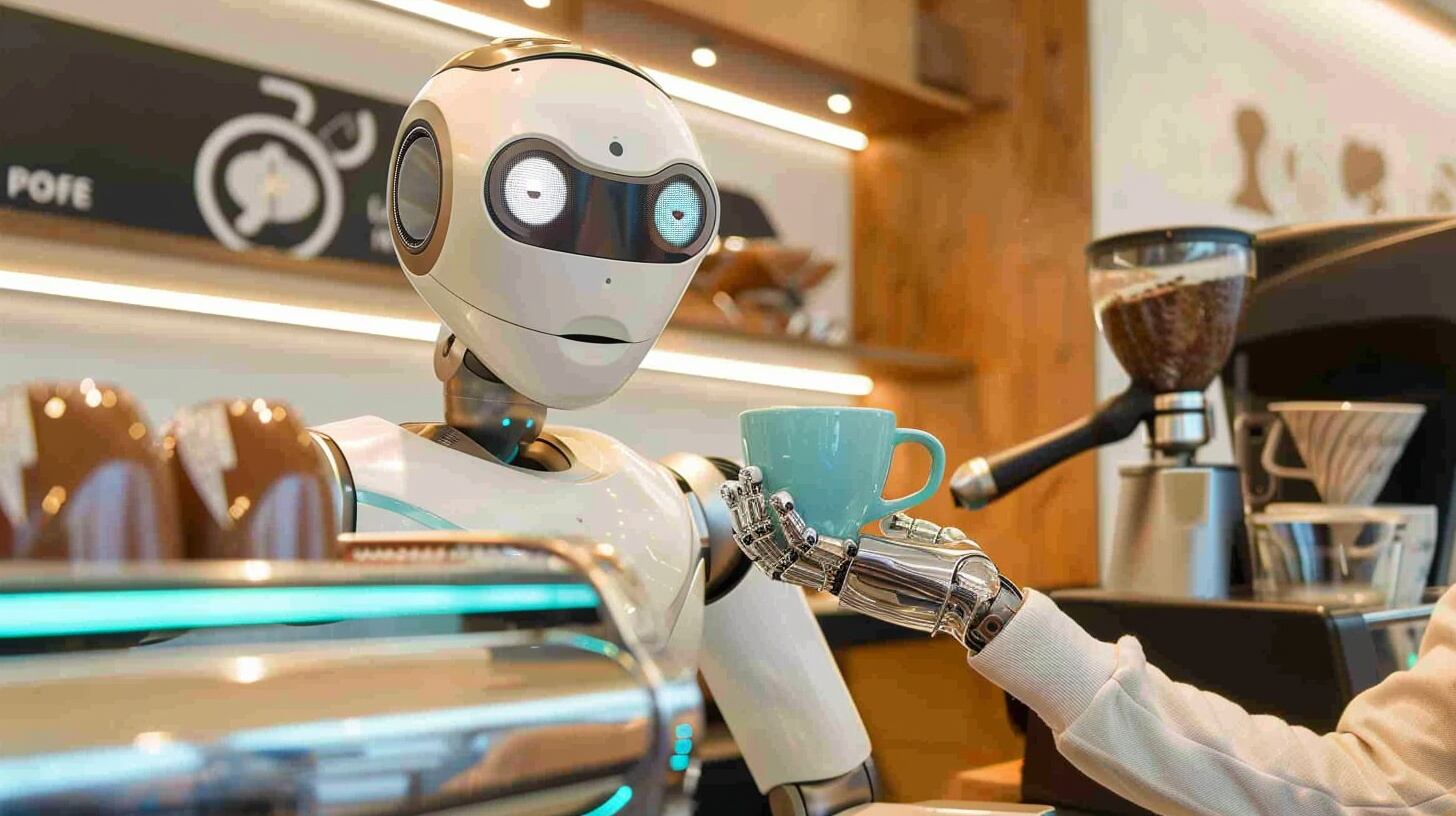 Un robot barista AI, IA, preparando un café en una cafetería -  (Imagen Ilustrativa Infobae)