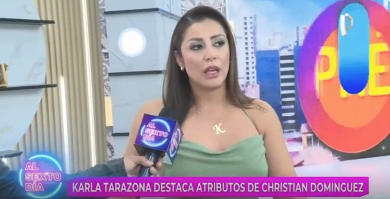 Karla Tarazona confiesa atracción por Christian Domínguez. (Captura: Al Sexto día)