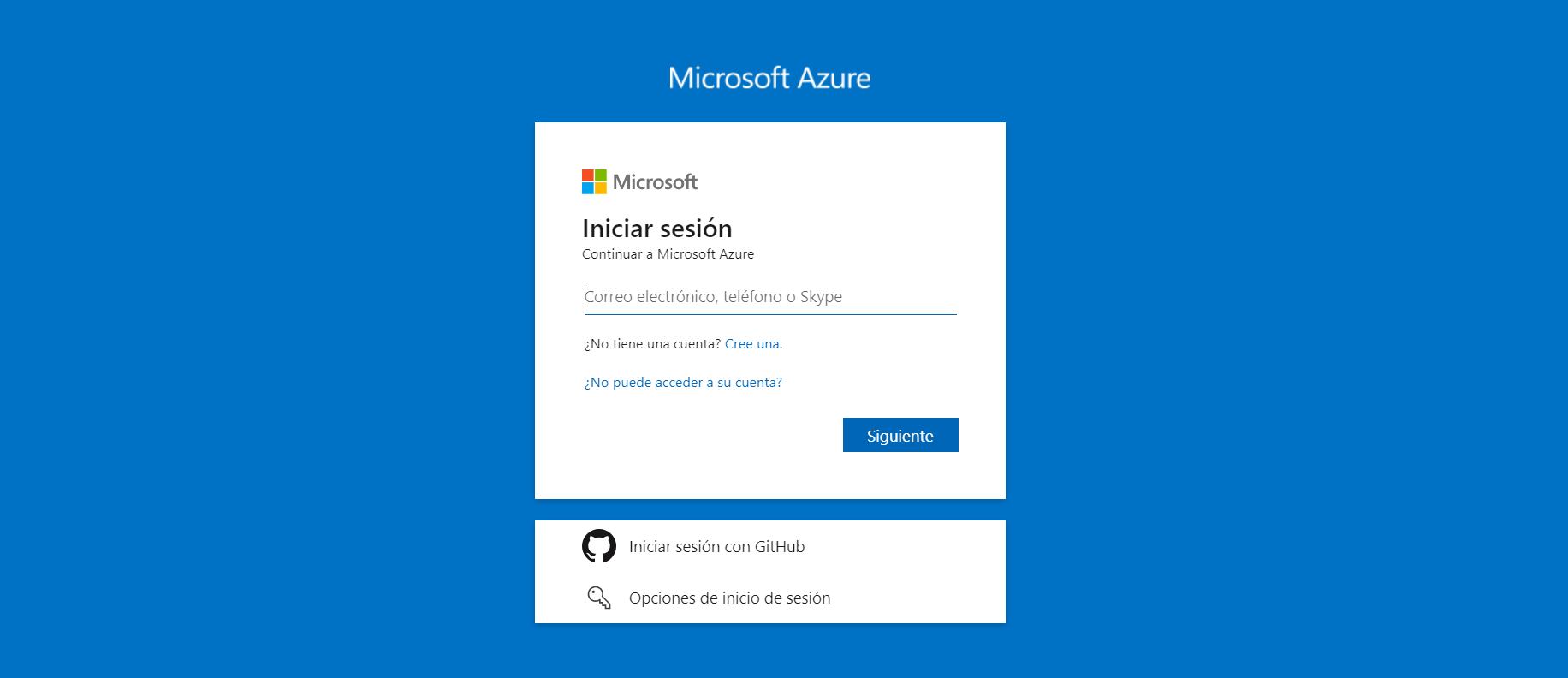 Es necesario iniciar sesión en el portal de Azure para restaurar la copia de seguridad. (Microsoft Azure)