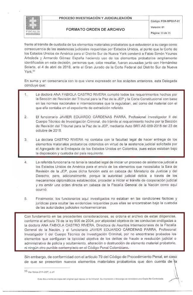 Esto dice el comunicado de la Fiscalía - crédito Fiscalía / Caracol Radio