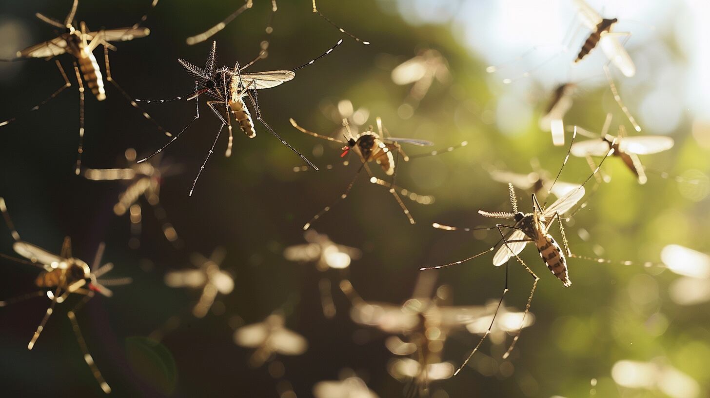 Una horda de mosquitos volando - (Imagen Ilustrativa Infobae)