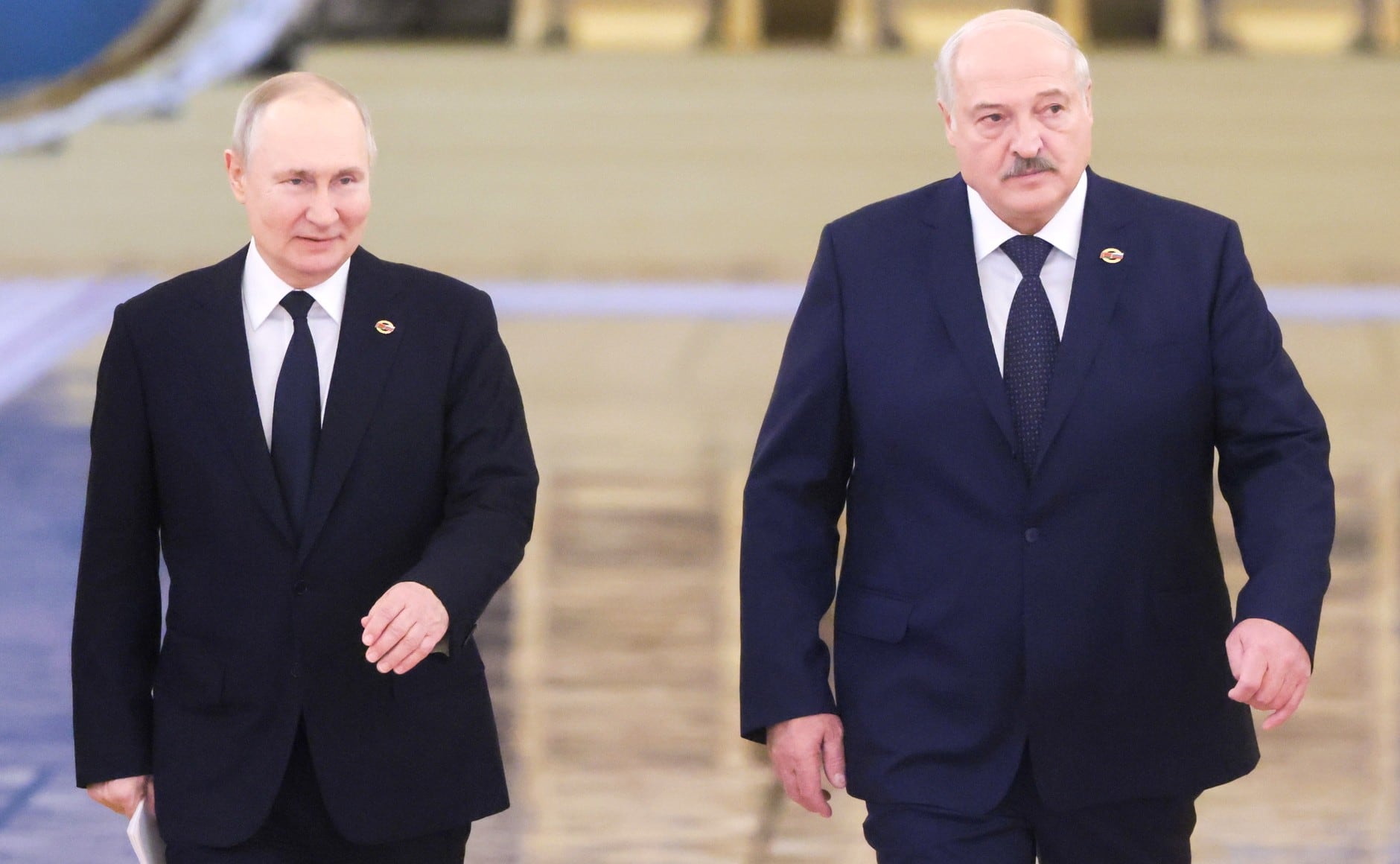El presidente ruso Vladimir Putin y el dictador de Bielorrusia, Alexander Lukashenko, principal aliado del jefe del Kremlin (KREMLIN/dpa) 