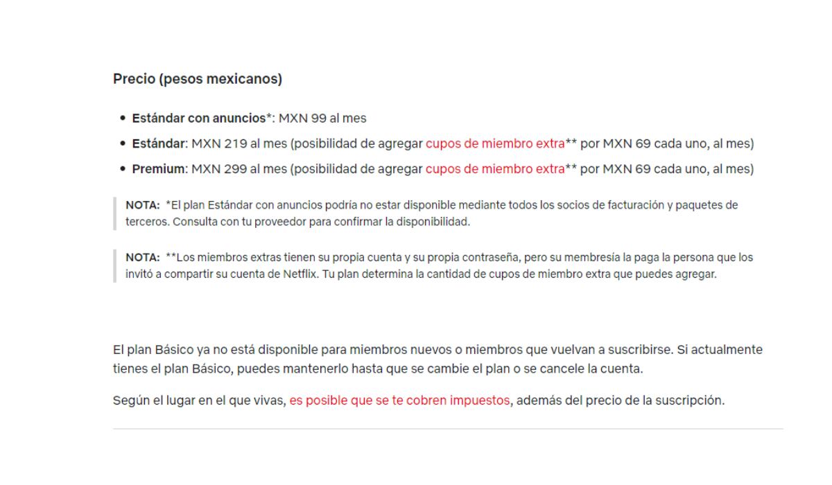 En Netflix México, los usuarios aún pueden tener el plan básico siempre y cuando sean suscriptores vigentes de dicho programa. (Netflix)