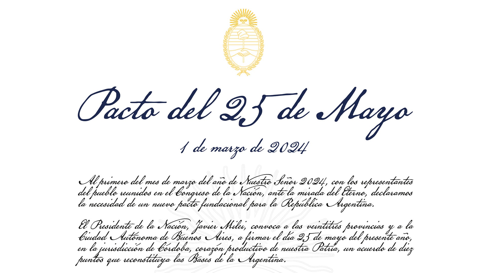 Pacto del 25 de Mayo - Javier Milei