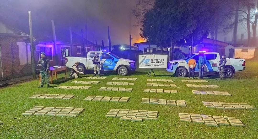 Prefectura secuestró un cargamento de marihuana en Misiones: hay dos detenidos