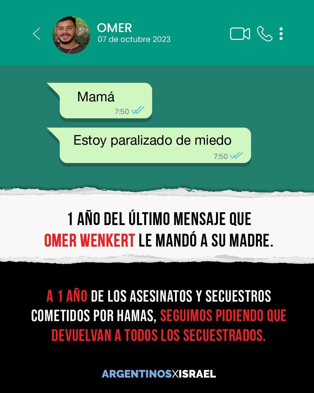 El último mensaje de Omer Wenkert