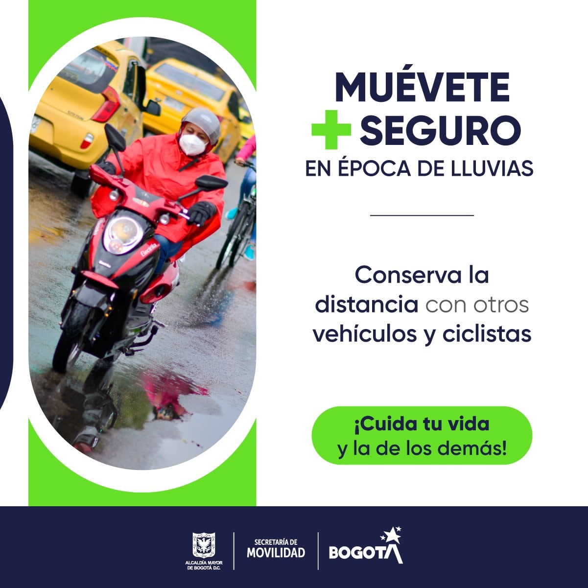 Las autoridades dieron a conocer una serie de recomendaciones para aplicar en la época de lluvias - crédito Bogotá Tránsito/X