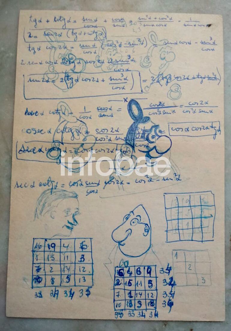 Para distraerse, solía dibujar y hacer cálculos matemáticos