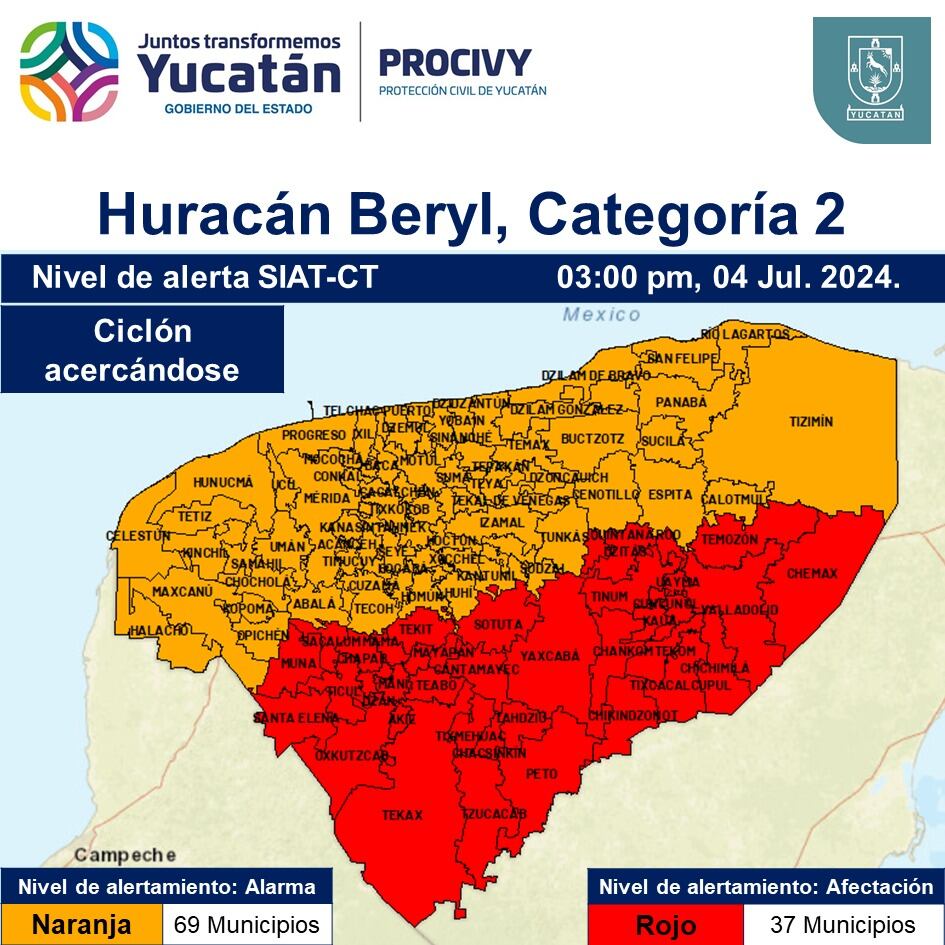 yucatán beryl huracán