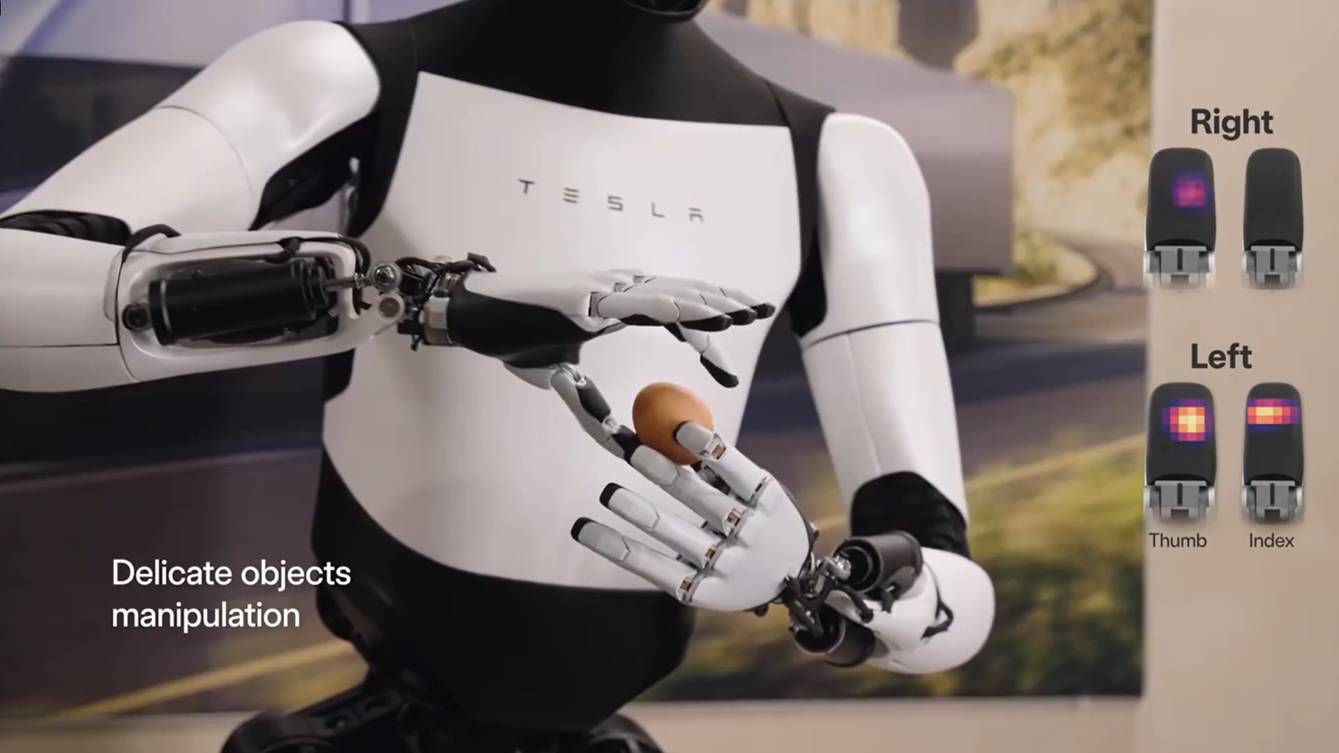 El nuevo robot puede manipular objetos frágiles. (Tesla)