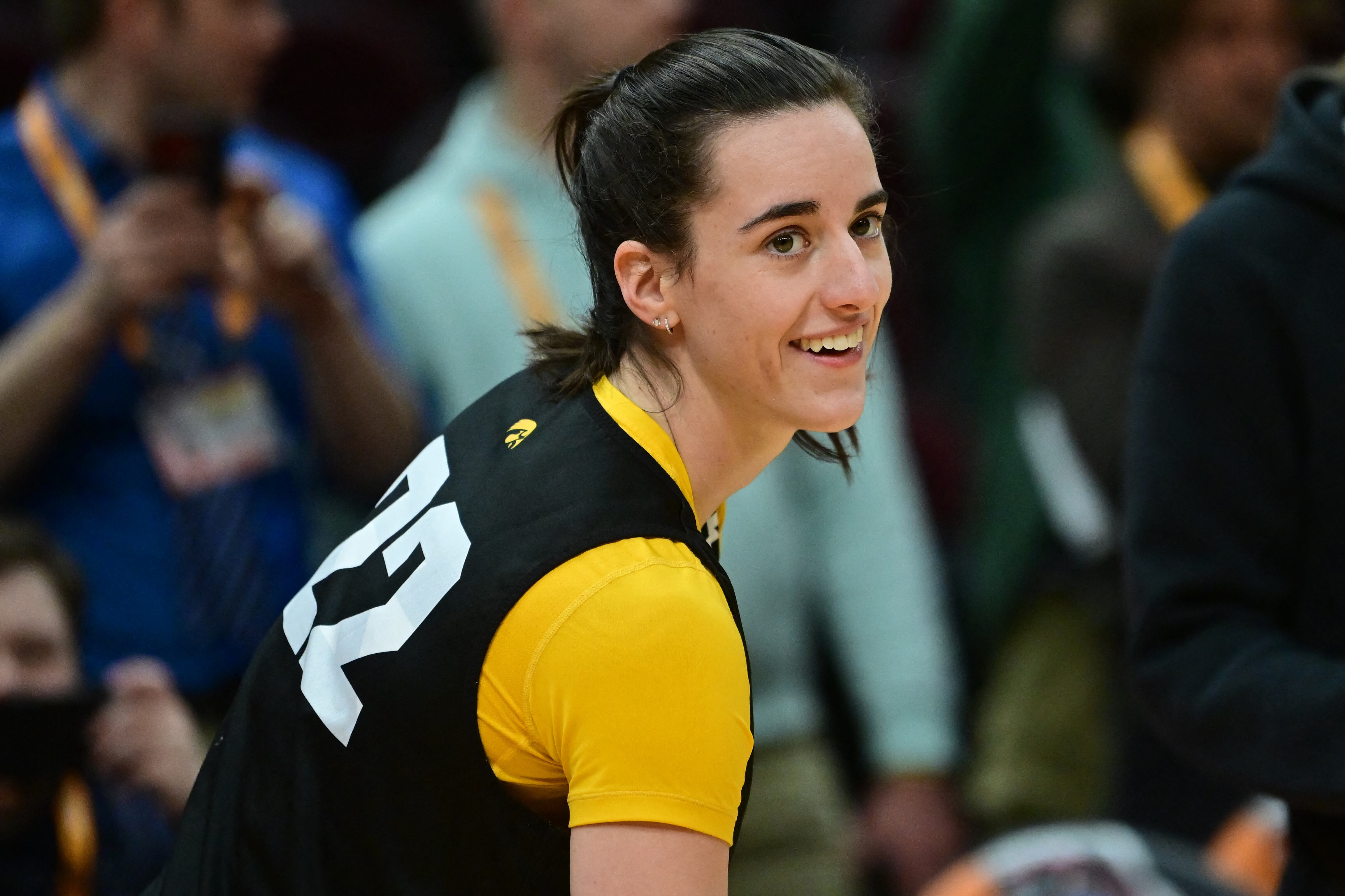 Caitlin sonriente durante una sesión de práctica (Foto Ken Blaze-USA TODAY Sports)