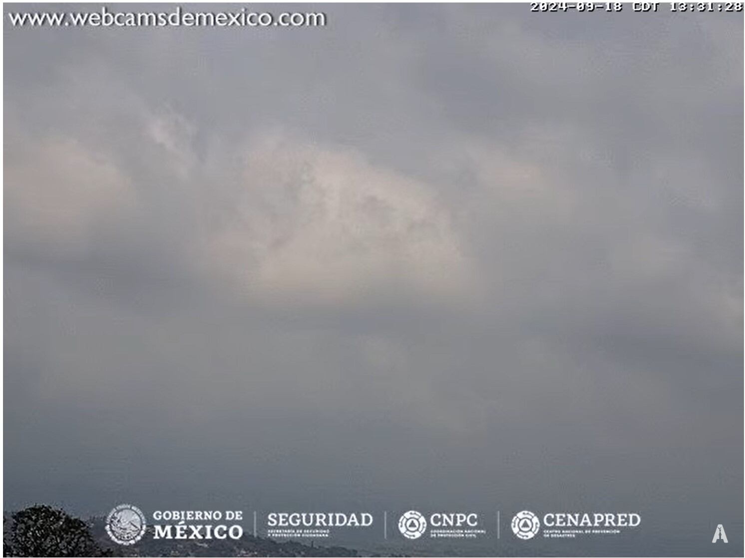 Imagen 1: Volcán de Fuego de Colima, 13:31 h (hora local).