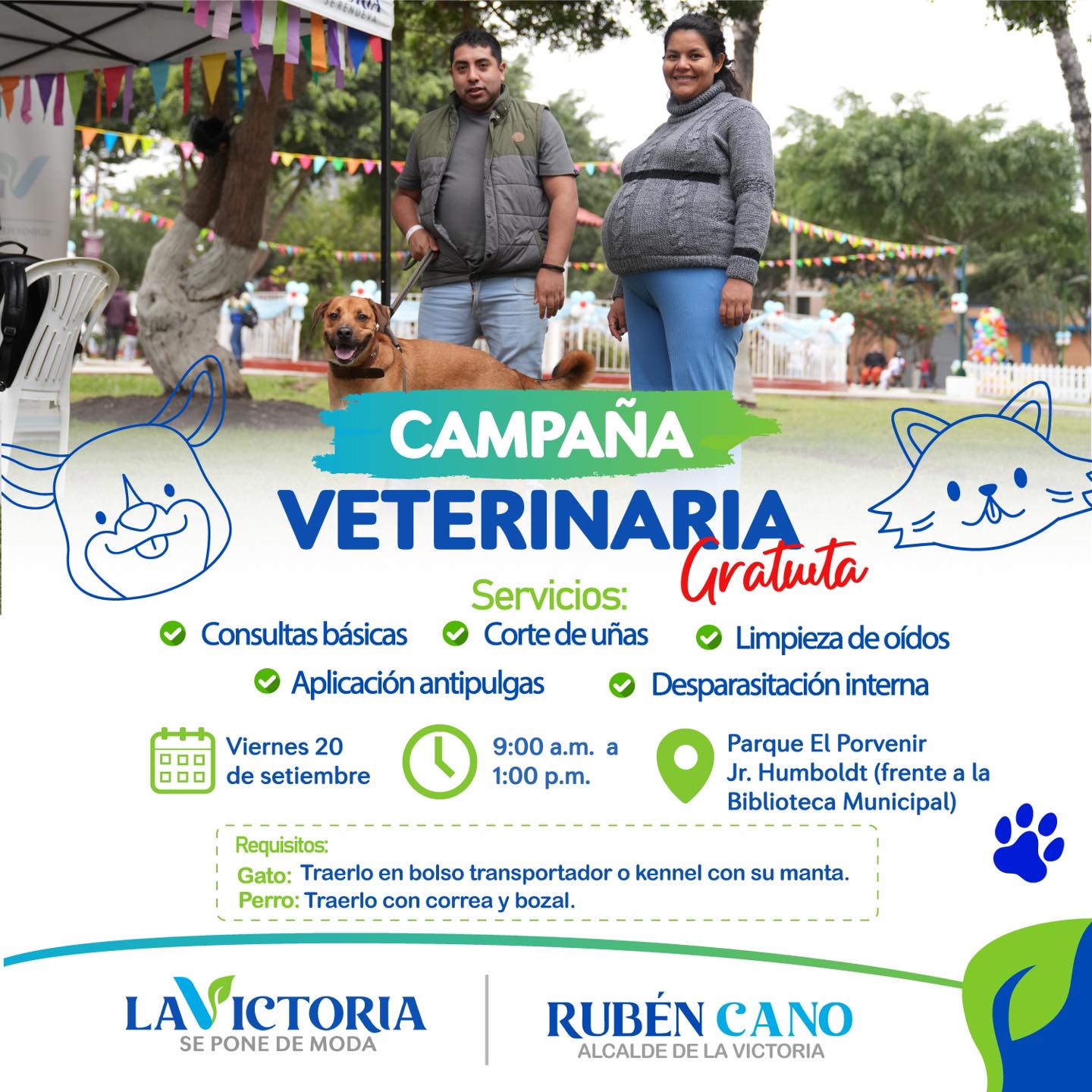 Campaña veterinaria gratuita este 20 de septiembre en La Victoria. (Foto: Facebook/@MunicipalidadDeLaVictoria)