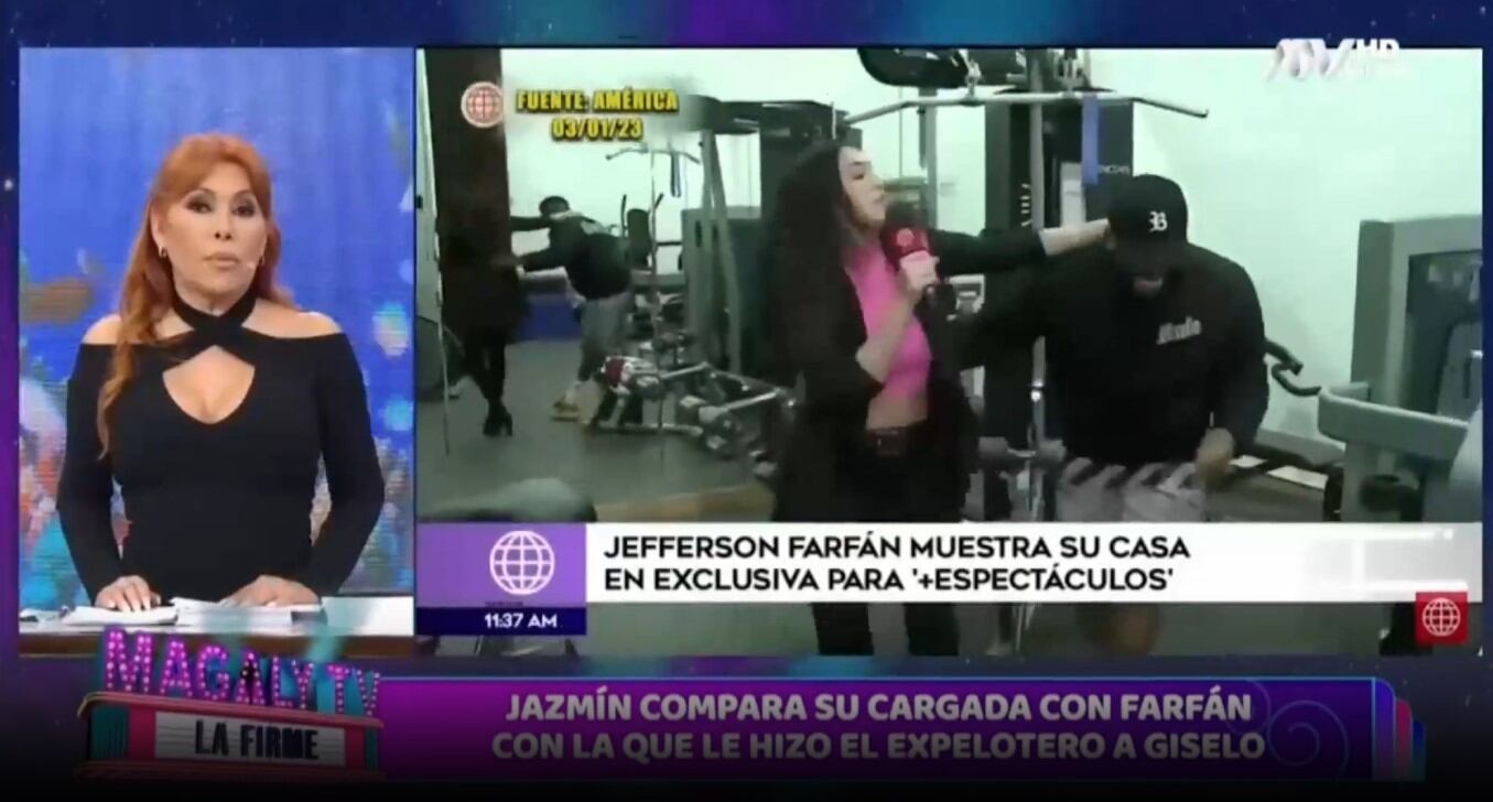 Magaly Medina responde a Jazmín Pinedo por la cargada de Jefferson Farfán a Giselo. (Captura: Magaly TV La Firme)