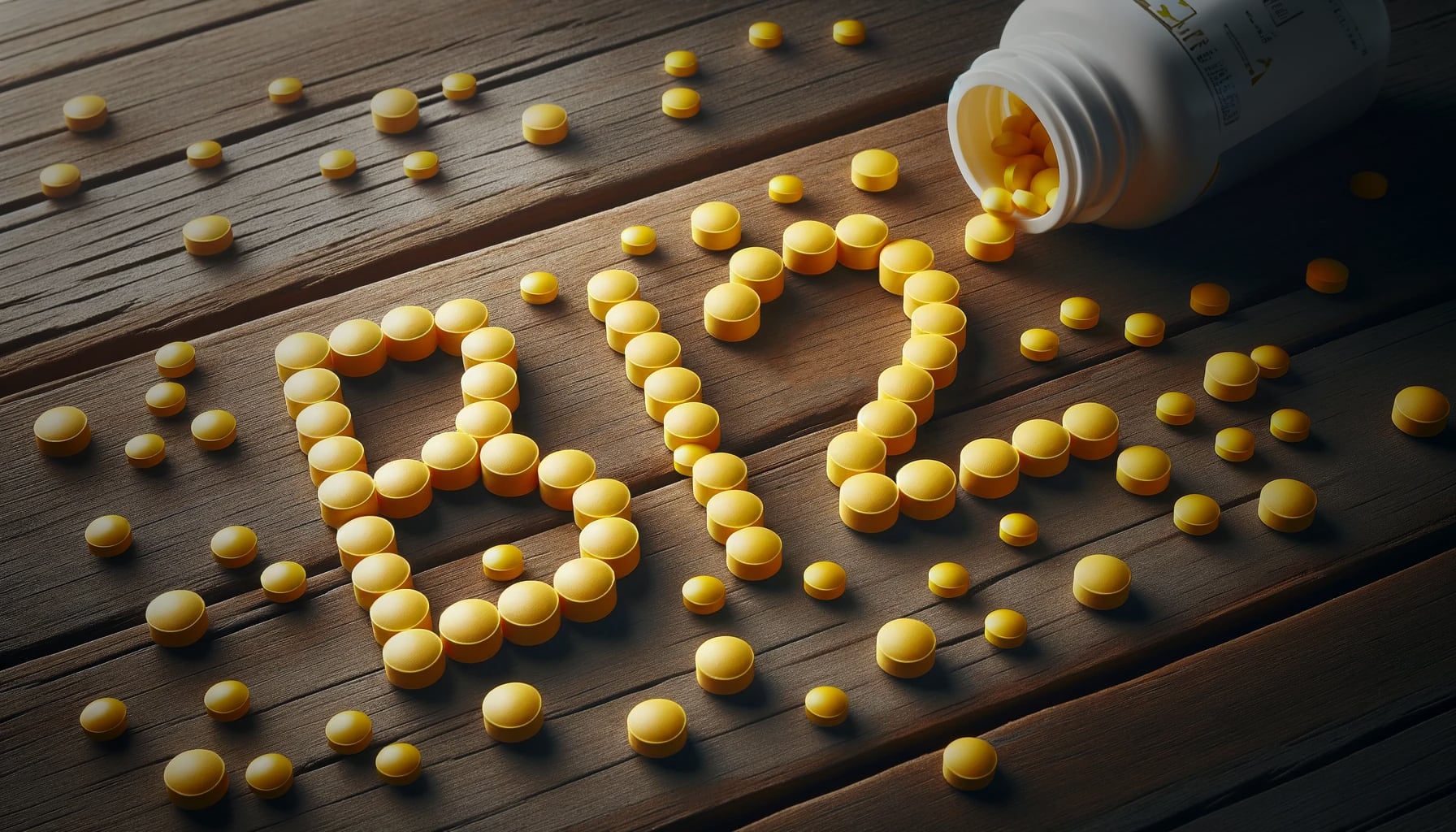 Un frasco de pastillas volcadas forman el texto "B12" - (Imagen Ilustrativa Infobae)