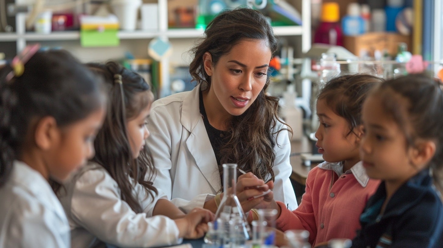 Educación en ciencias, mujer en STEM, formación de jóvenes, experimentos educativos, mentoría científica, fomentar curiosidad. - (Imagen Ilustrativa Infobae)