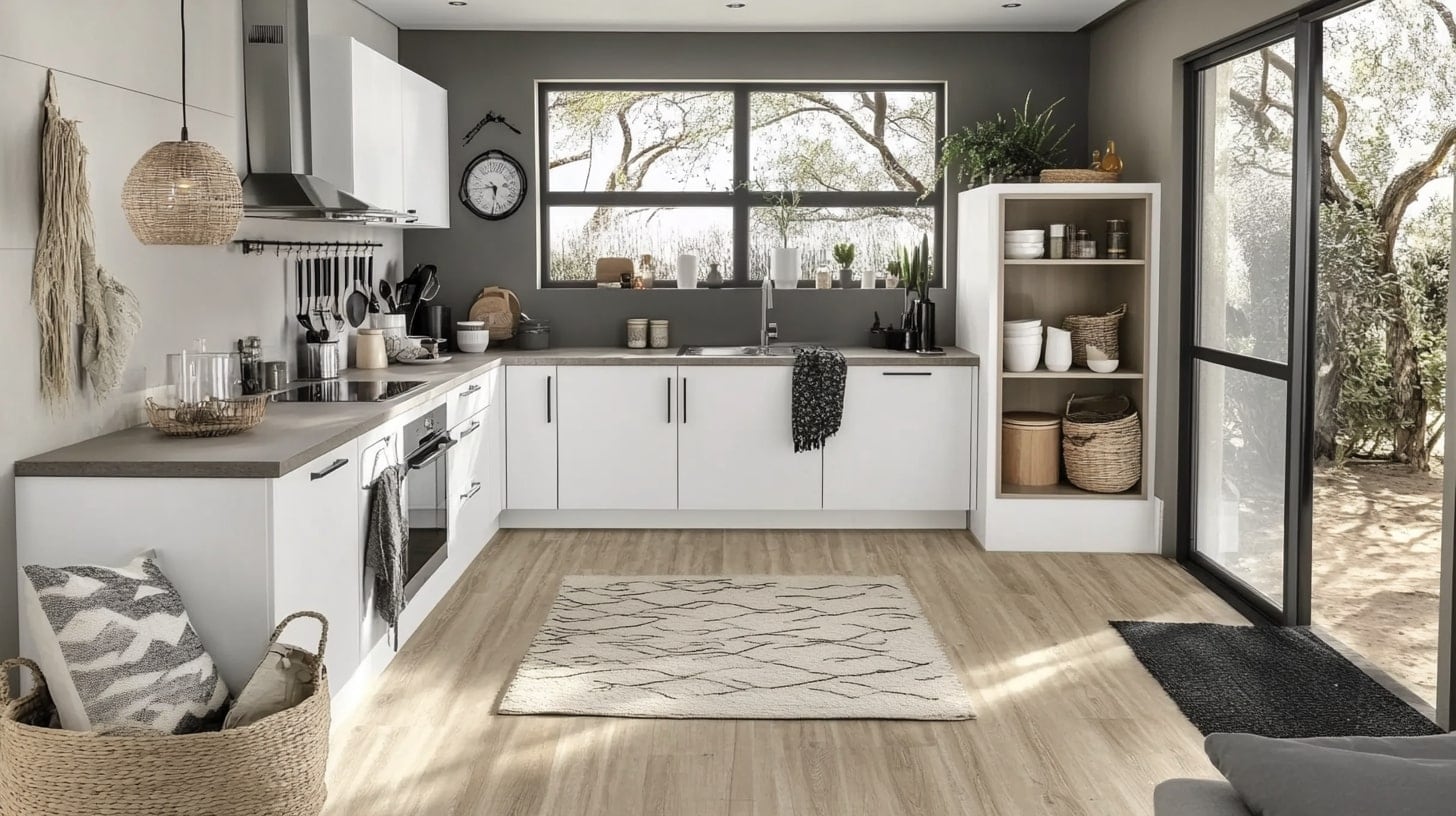 Imagen de una cocina moderna en colores neutros, mostrando diseño minimalista y elegancia. Otras opciones: interiorismo sofisticado, tonos neutros, diseño funcional. - (Imagen Ilustrativa Infobae)