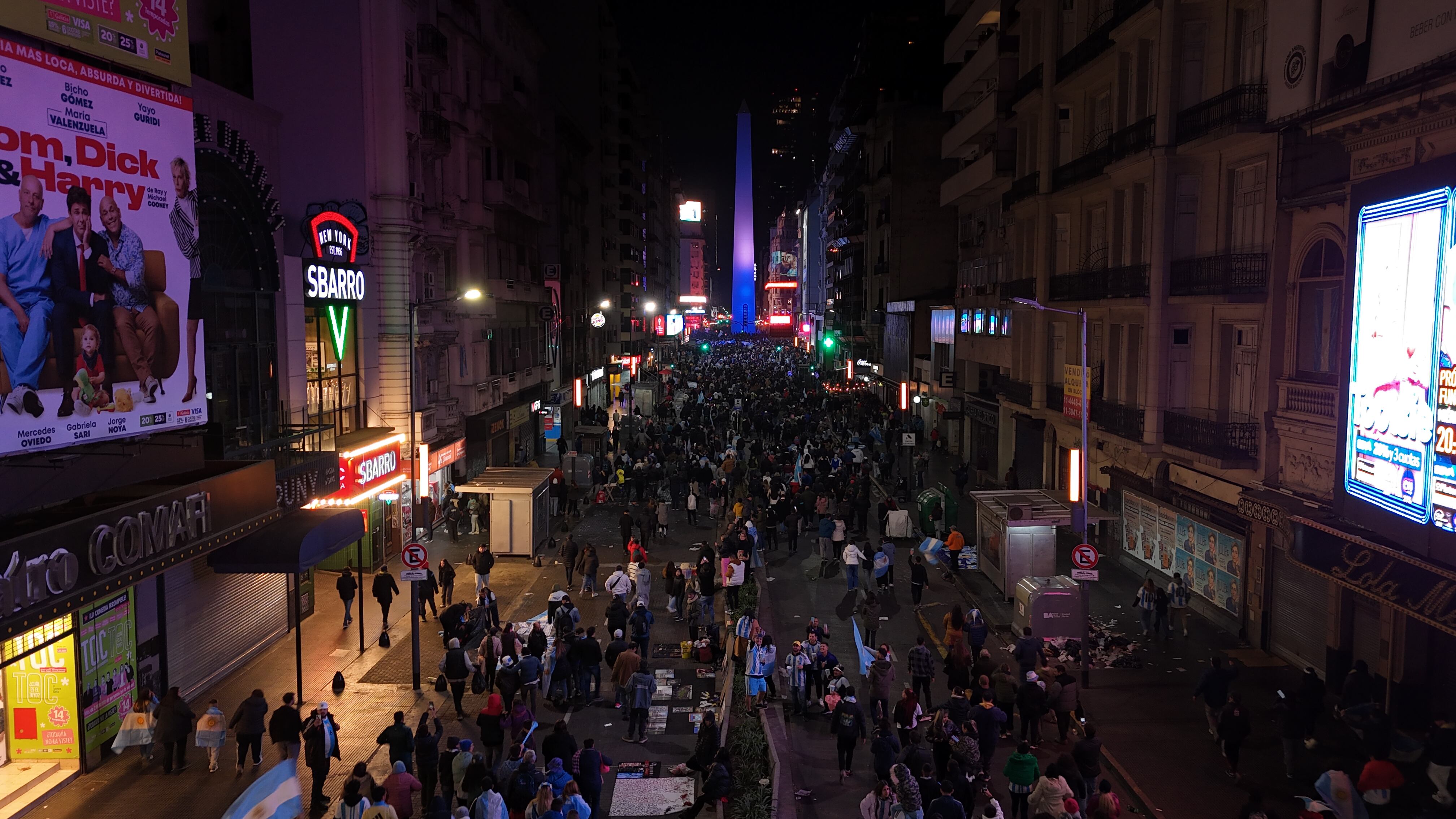 Copa América 2024 - Argentina Colombia - Hinchas en el Obelisco - Drone