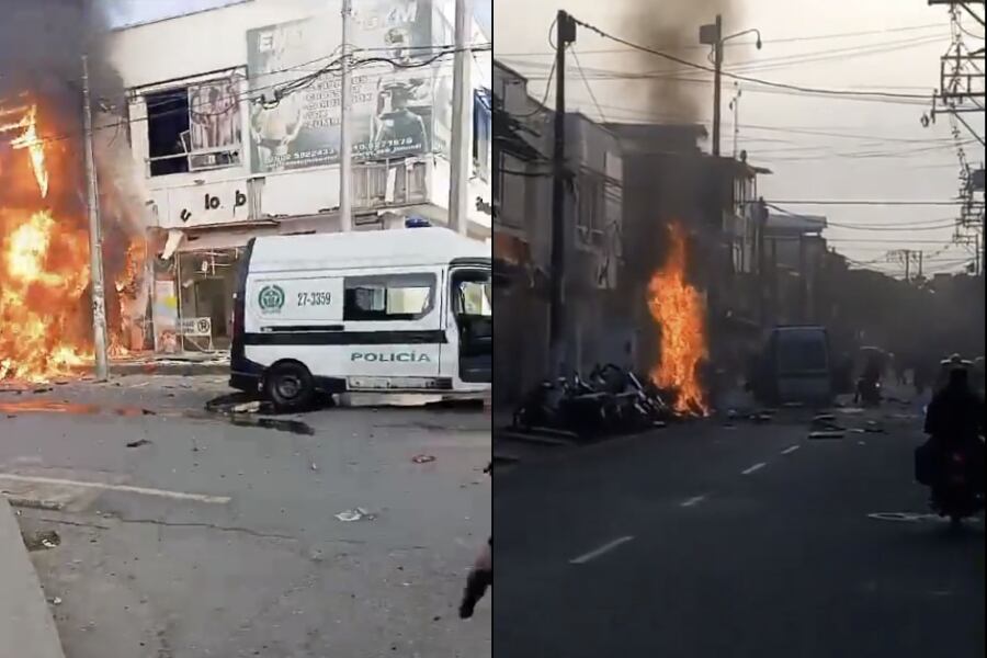 Moto bomba fue detonada contra una patrulla de Policía en Jamundí