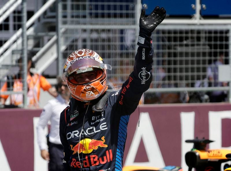 Formula One F1 - Austrian Grand Prix - Red Bull Ring, Spielberg, Austria - June 29, 2024 Red Bull's Max Verstappen celebrates after winning the sprint race REUTERS/Leonhard Foeger