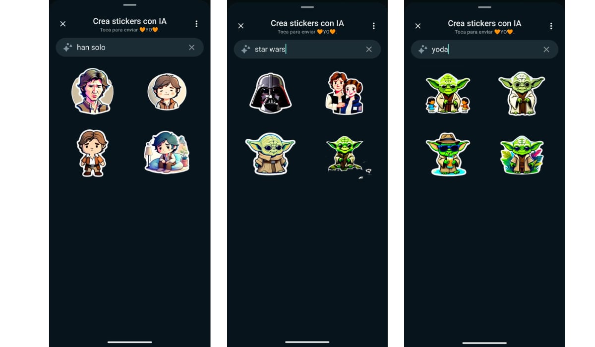 Los usuarios pueden generar stickers de varios personajes de Star Wars. (WhatsApp)