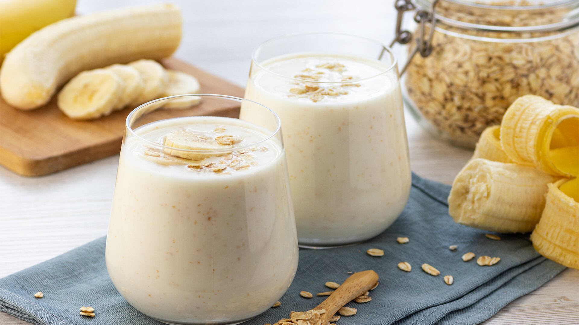 Batido con plátano y avena.