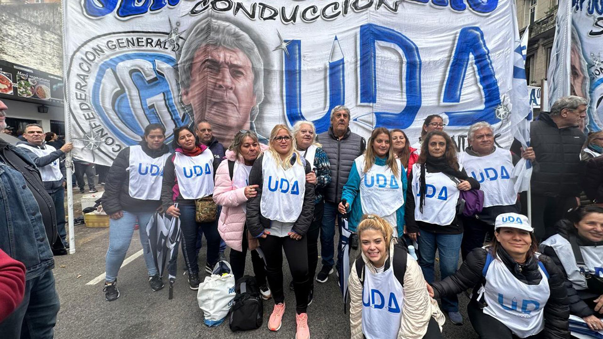 Sergio Romero, de UDA, en la movilización de la CGT