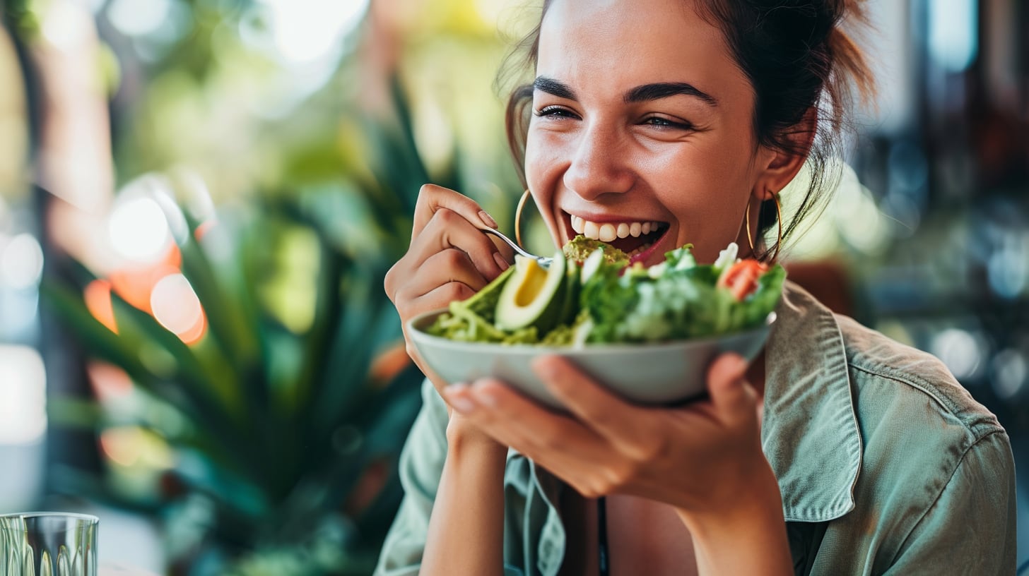 una persona come un plato de ensalada de palta - (Imagen Ilustrativa Infobae)