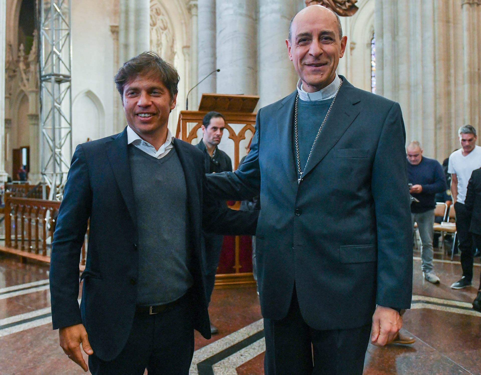 Axel Kicillof junto a monseñor Víctor Tucho Fernández