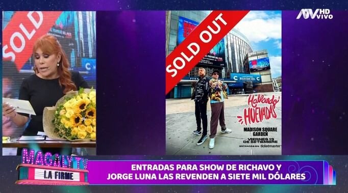 Entradas para ‘Hablando Huevadas’ en Madison Square Garden se revenden a 7 mil dólares tras sold out. (Captura: Magaly TV La Firme)