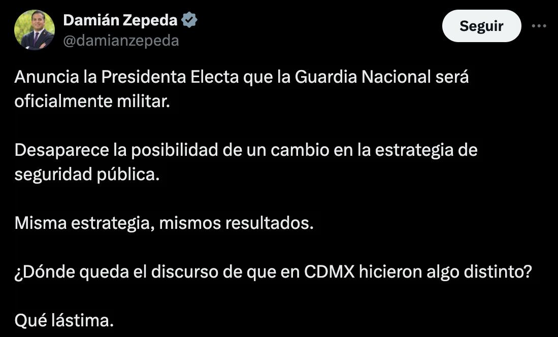 Damián Zepeda-Claudia Sheinbaum-Guardia Nacional-México-23 de junio