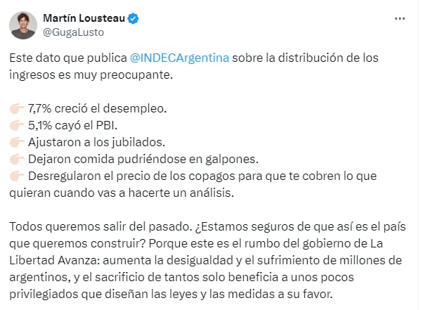 Martín Lousteau tuit