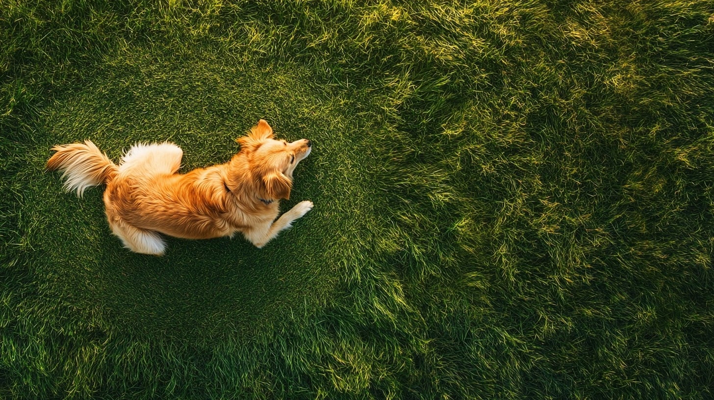 Imagen de un perro restregándose en el pasto, mostrando su felicidad. Otras opciones: juego canino, mascota al aire libre, diversión natural. - (Imagen Ilustrativa Infobae)