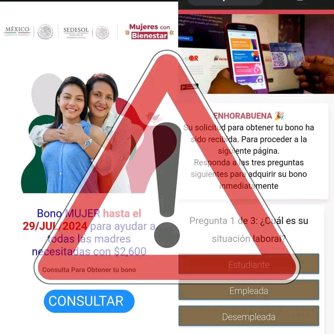 Mujeres con Bienestar Edomex fraude falso bono