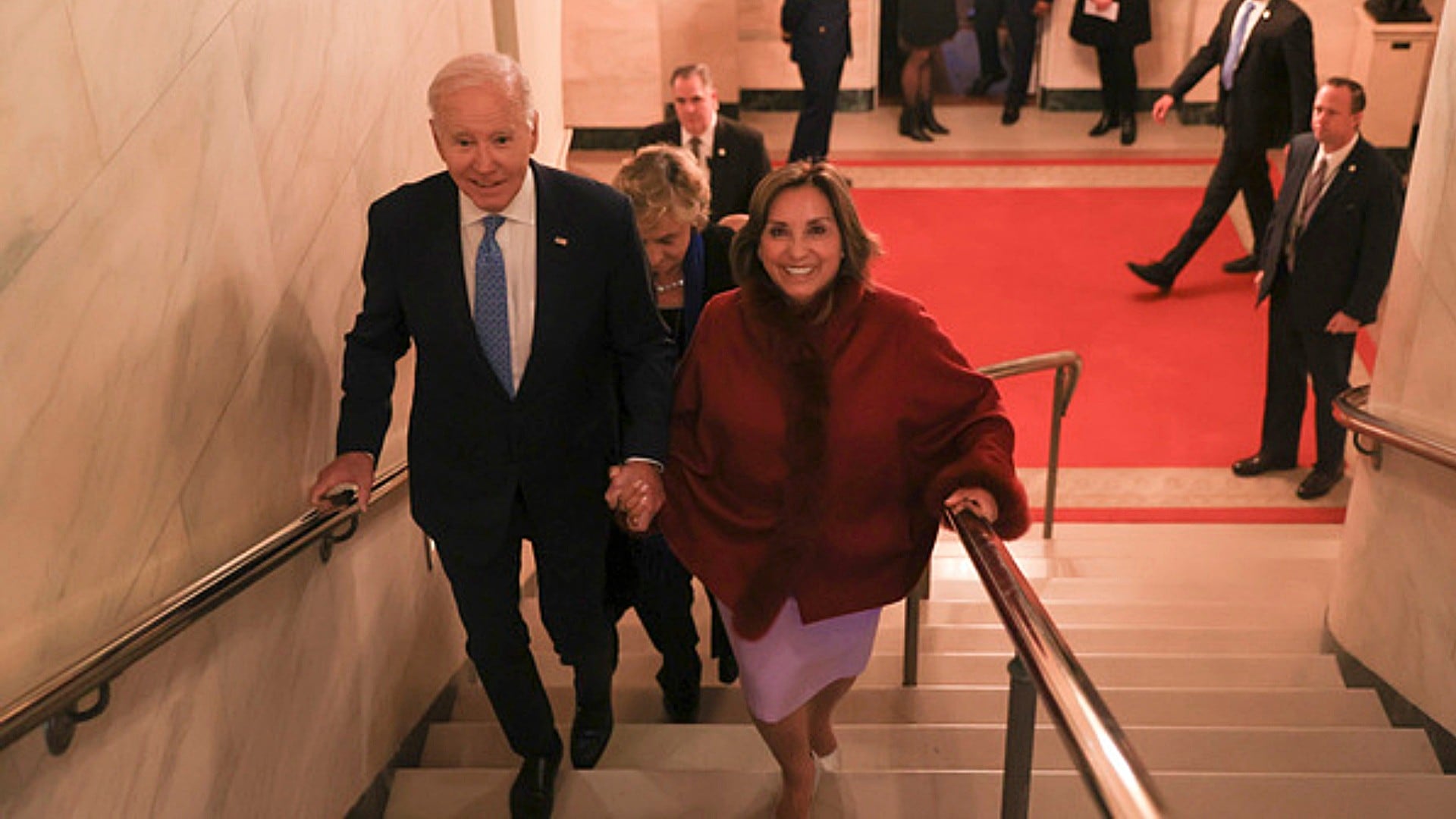 Presidenta de Perú, Dina Boluarte, y el presidente de Estados Unidos, Joe Biden. Foto: Cancillería