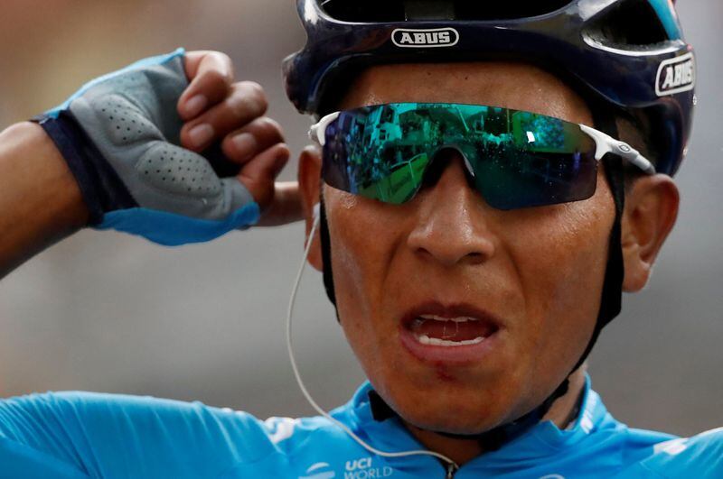 Foto de archivo de Nairo Quintana ganando una etapa del Tour de Francia. 
Jul 25, 2019

REUTERS/Christian Hartmann