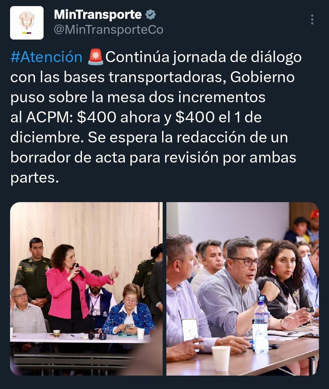 Acuerdo entre Gobierno y transportadores