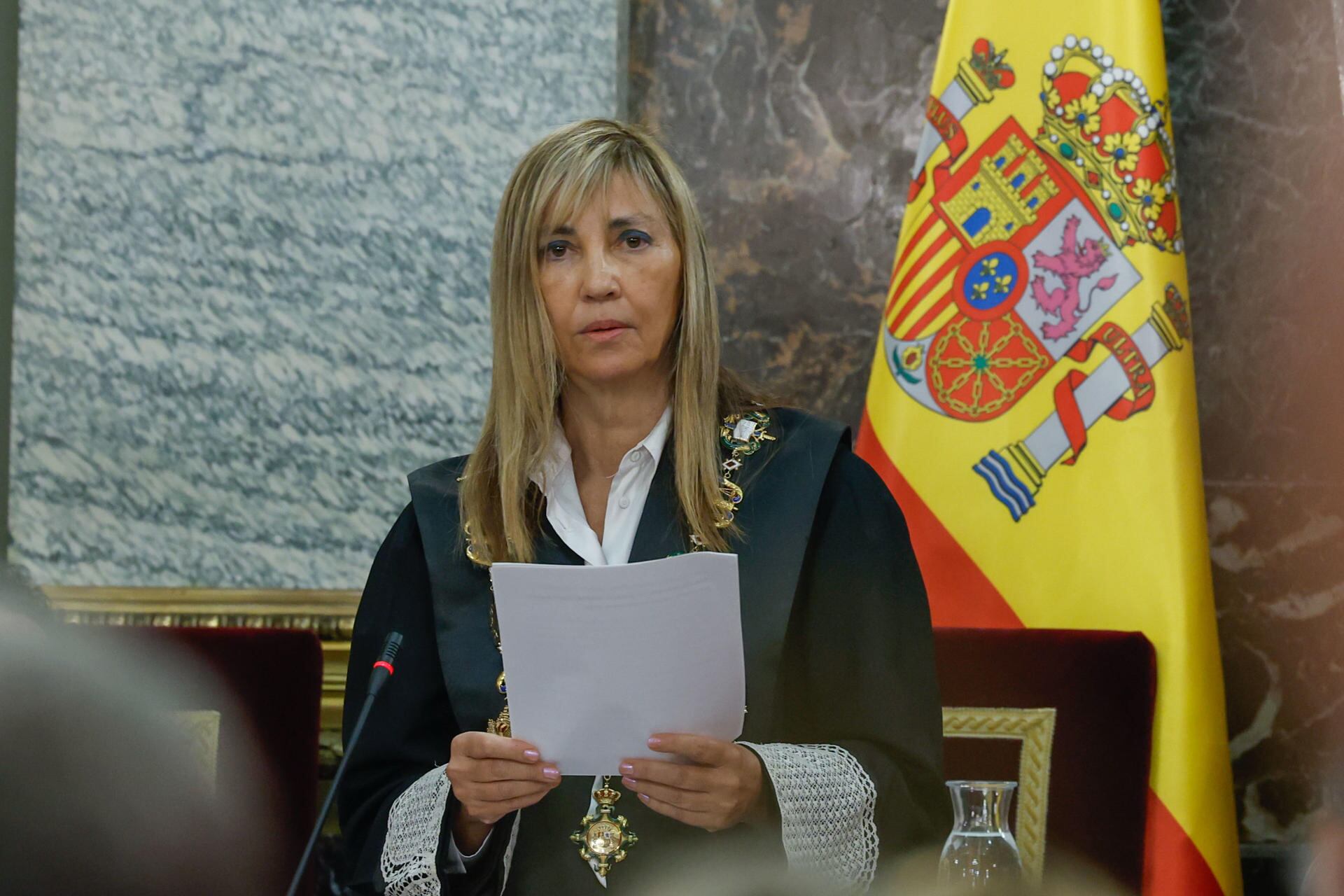 Isabel Perelló, durante la lectura de su discurso. (EFE/ J.J. Guillén)