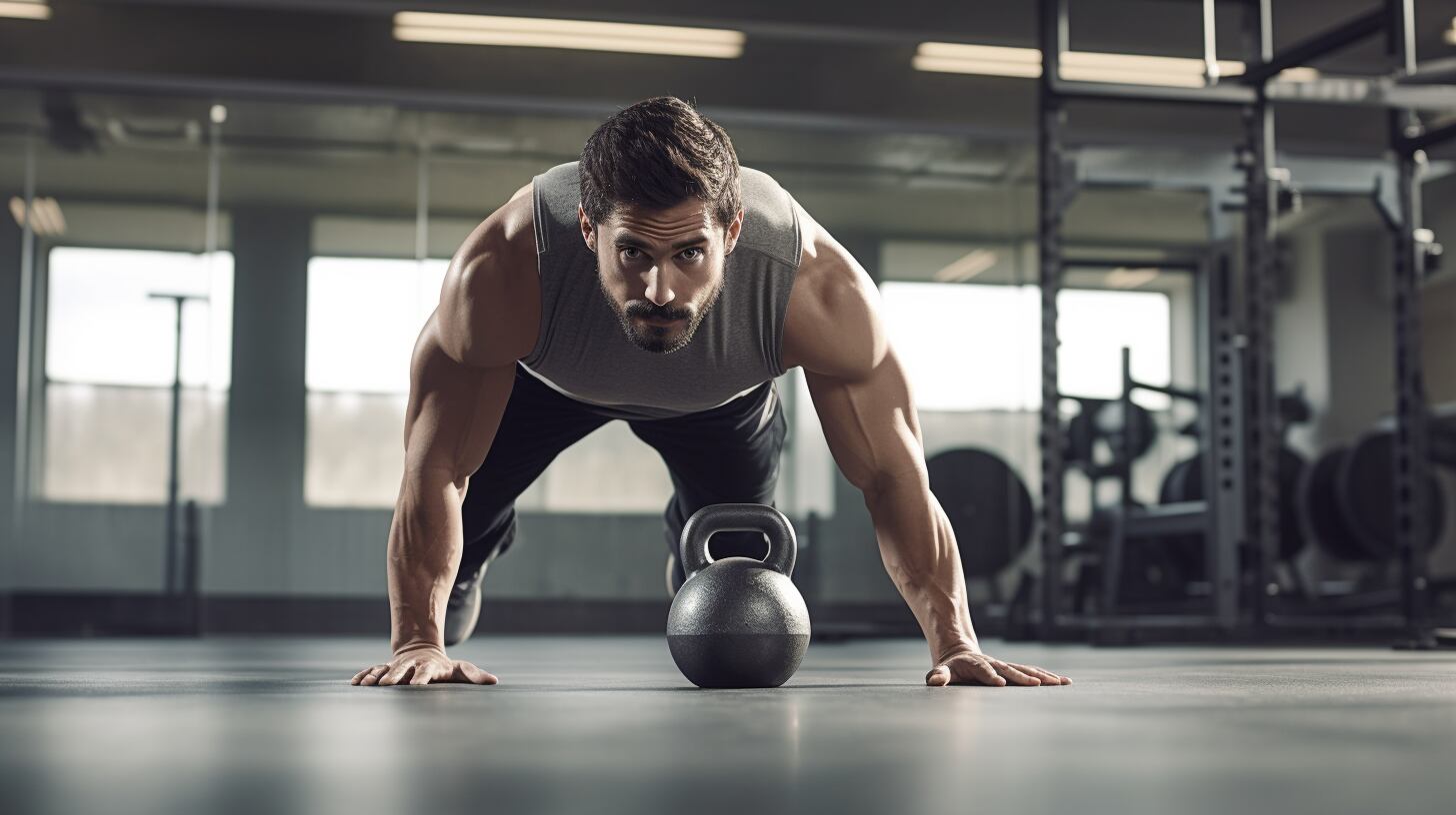 Imagen de un hombre realizando ejercicios con una kettlebell en un gimnasio, promoviendo un estilo de vida saludable y el cuidado del estado físico. (Imagen ilustrativa Infobae)