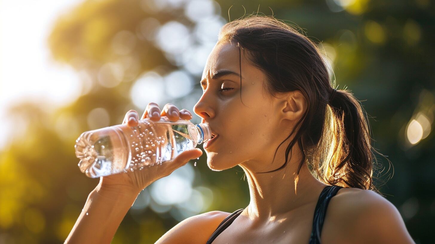 Una persona toma agua de una botella (Imagen Ilustrativa Infobae)