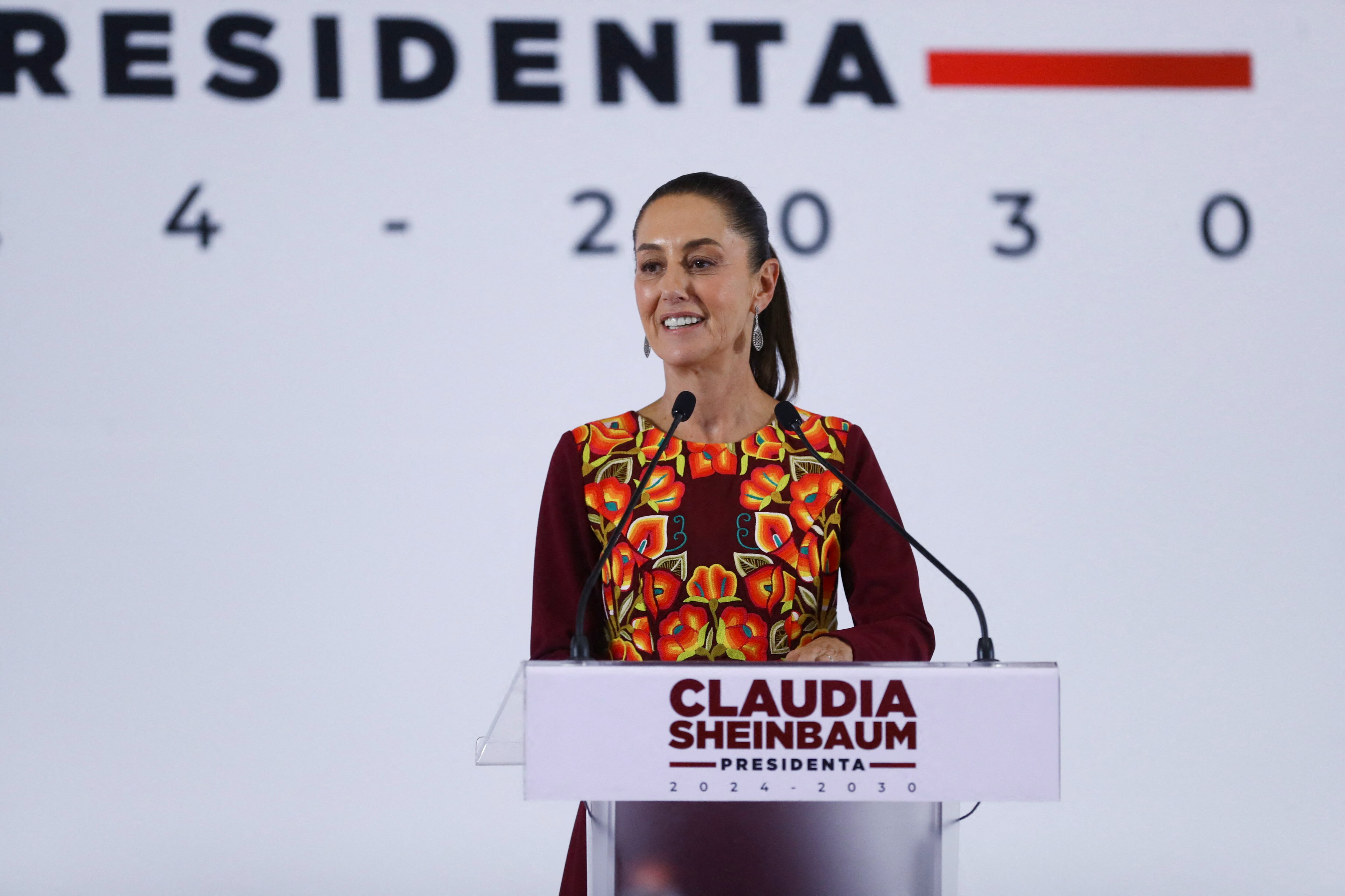 Mexican President-elect Claudia Sheinbaum announces members of her cabinet in Mexico City, Mexico June 27, 2024. REUTERS/Raquel Cunha