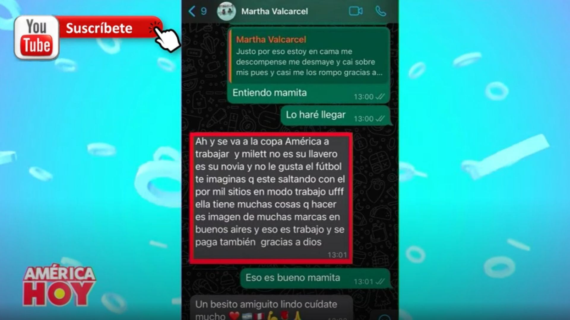 Mamá de Milett Figueroa contó por qué su hija no acompañará a Marcelo Tinelli a la ‘Copa América 2024′. América Hoy.