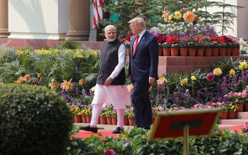 Trump y Modi compartieron grandes eventos durante sus mandatos, como el mitin "Howdy Modi" en Texas en 2019 y la gira "Namaste Trump" en India en 2020. (REUTERS/Adnan Abidi)