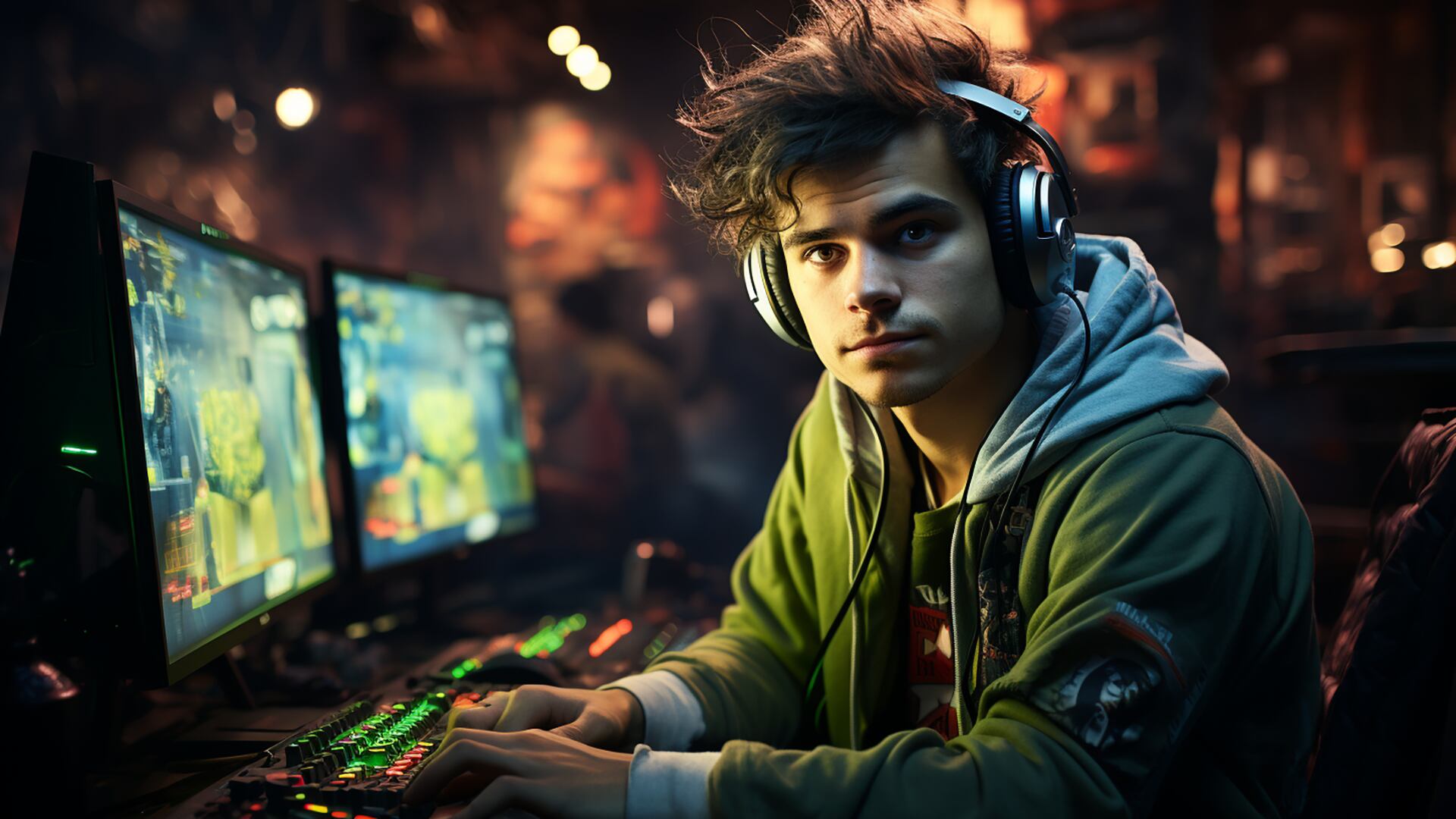 Joven de 20 años gamer videojuegos  - visualesIA