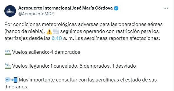 Publicación del Aeropuerto José María Córdova