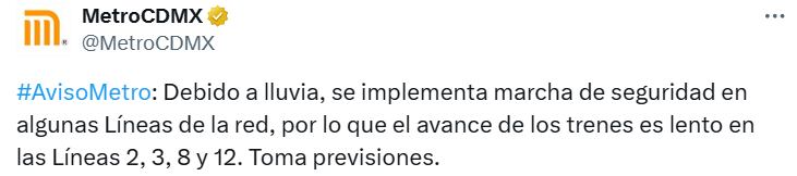 Avance en tiempo real de las diversas líneas del STC capitalino.